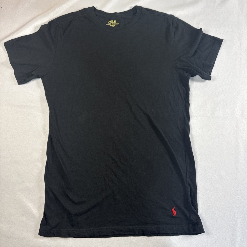 Polo Ralph Lauren Black T-Shirt Size Medium Slim Fit With Pony